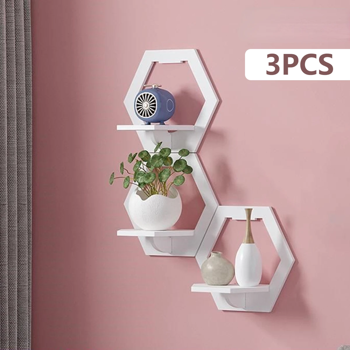 Home Bar Shelf - 3 шт., шестиугольная настенная полка, бесплатная