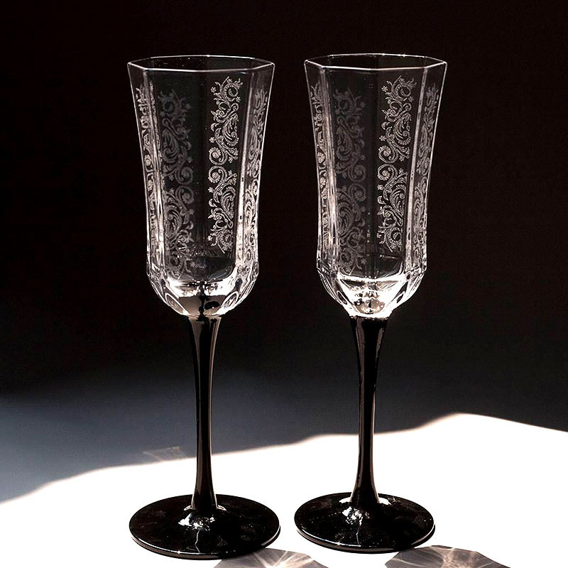 Old Fashioned Glass - Французский винтажный бокал цвета шампанского, Черный