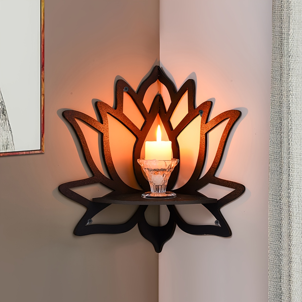 Home Bar Shelf - Угловая полка Lotus Corner, настенная полка-цветок