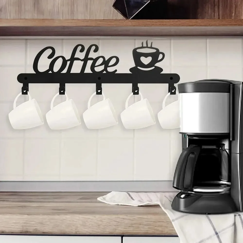 Home Bar Word - Металлический держатель для кофейных кружек, настенный